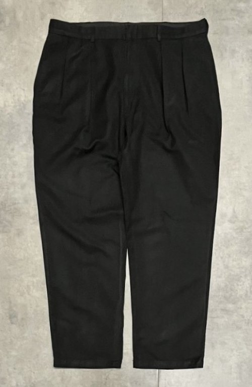 90'S RALPH LAUREN リネン/コットン ツープリーツ スラックス ブラック W38L30 (VINTAGE)「Bottoms」入荷しました。