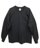 GILDAN ポケット付き ロングスリーブ Tシャツ BLACK (NEW)