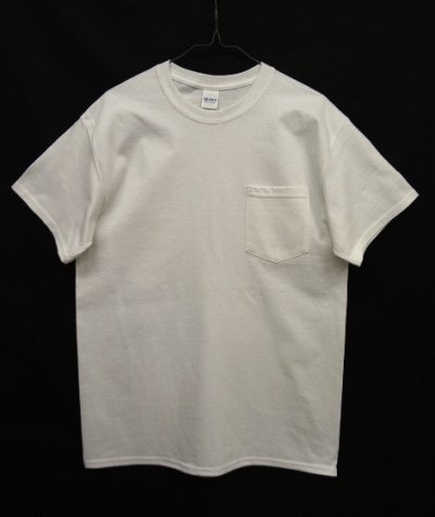 画像1: GILDAN ポケット付き 半袖 Tシャツ WHITE (NEW)