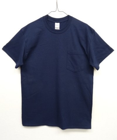 画像1: GILDAN ポケット付き 半袖 Tシャツ NAVY (NEW)