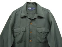 他の写真2: 90'S RALPH LAUREN レーヨン オープンカラー 長袖シャツ DK GREEN (VINTAGE)