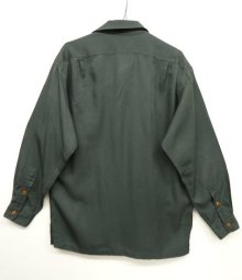 他の写真3: 90'S RALPH LAUREN レーヨン オープンカラー 長袖シャツ DK GREEN (VINTAGE)