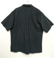 他の写真3: 90'S RALPH LAUREN シルク/コットン オープンカラー 半袖シャツ BLACK (VINTAGE)