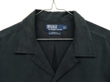 他の写真1: 90'S RALPH LAUREN シルク/コットン オープンカラー 半袖シャツ BLACK (VINTAGE)