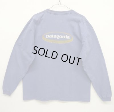 画像1: 90'S PATAGONIA 黒タグ バックプリント ロゴ 長袖Tシャツ USA製 (VINTAGE)