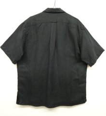 他の写真3: 90'S RALPH LAUREN シルク/リネン 半袖 オープンカラーシャツ BLACK (VINTAGE)