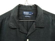 他の写真1: 90'S RALPH LAUREN シルク/リネン 半袖 オープンカラーシャツ BLACK (VINTAGE)