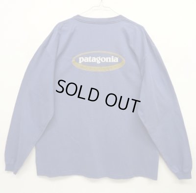 画像1: 90'S PATAGONIA 黒タグ バックプリント オーバルロゴ 長袖Tシャツ USA製 (VINTAGE)