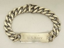 他の写真1: アメリカ軍 US NAVY IDプレート チェーンブレスレット シルバー (VINTAGE)