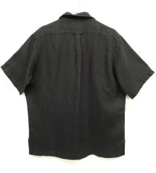 他の写真3: 90'S RALPH LAUREN リネン 半袖 オープンカラーシャツ BLACK (VINTAGE)