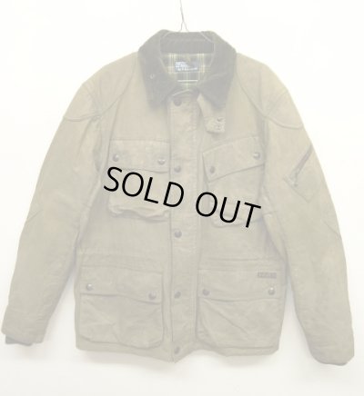 画像1: RALPH LAUREN ワックスコットン ライダースジャケット (USED)