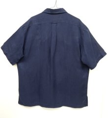 他の写真3: 90'S RALPH LAUREN "CALDWELL" シルク/リネン 半袖 オープンカラーシャツ NAVY (VINTAGE)