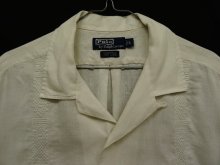 他の写真1: 90'S RALPH LAUREN "CALDWELL" リネン 半袖 オープンカラーシャツ 刺繍入り ホワイト (VINTAGE)