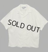90'S RALPH LAUREN "CALDWELL" リネン 半袖 オープンカラーシャツ 刺繍入り ホワイト (VINTAGE)