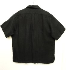 他の写真3: 90'S RALPH LAUREN "CALDWELL" リネン 半袖 オープンカラーシャツ BLACK (VINTAGE)