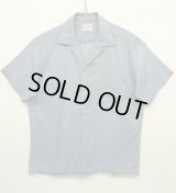 60'S TOWNCRAFT "PENN PREST" オープンカラーシャツ BLUE (VINTAGE)