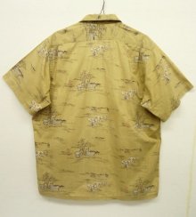 他の写真3: 90'S RALPH LAUREN コットン 半袖 オープンカラー アロハシャツ サファリ柄 (VINTAGE)