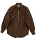 画像1: 90'S RALPH LAUREN "CARSON" コーデュロイ ハーフジップシャツ BROWN (VINTAGE) (1)