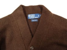 他の写真1: RALPH LAUREN ウール Pレザー レタードカーディガン BROWN (VINTAGE)