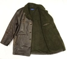 他の写真2: J.CREW 裏ボア入り レザーカーコート DK BROWN (VINTAGE)