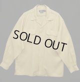 90'S RALPH LAUREN レーヨン100% オープンカラーシャツ BEIGE (VINTAGE)