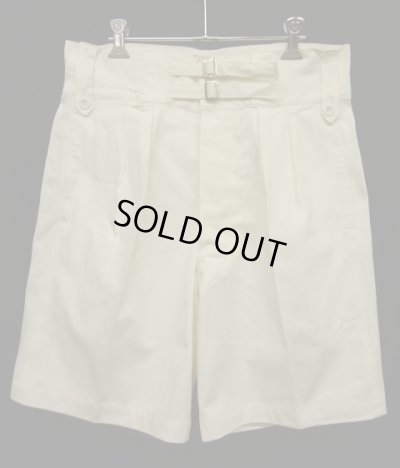 画像1: 60'S オーストラリア軍 プリーツ入り グルカショーツ WHITE (DEADSTOCK)