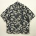 画像1: 90'S RALPH LAUREN "CALDWELL" レーヨン 半袖 オープンカラーシャツ チャコールベース (VINTAGE) (1)