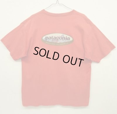 画像1: 90'S PATAGONIA 黒タグ バックプリント オーバルロゴ 半袖Tシャツ USA製 (VINTAGE)
