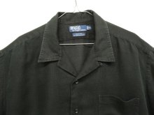 他の写真2: 90'S RALPH LAUREN "CLAYTON" リネン/コットン 半袖 オープンカラーシャツ ブラック (VINTAGE)