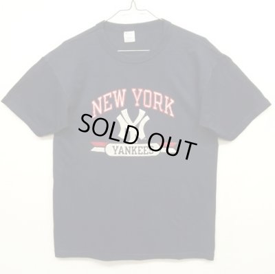 画像1: 80'S CHAMPION "NEWYORK YANKEES" トリコタグ Tシャツ ネイビー USA製 (VINTAGE)