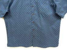 他の写真3: LL Bean コットン 半袖 オープンカラーシャツ ブルー 総柄 (VINTAGE)