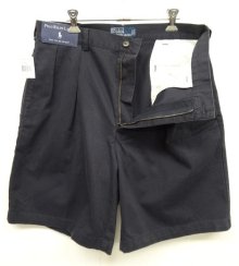 他の写真1: 90'S RALPH LAUREN "TYLER SHORT" ツープリーツ チノショーツ ネイビー (DEADSTOCK)