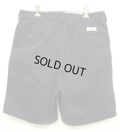 画像2: 90'S RALPH LAUREN "TYLER SHORT" ツープリーツ チノショーツ ネイビー (DEADSTOCK)