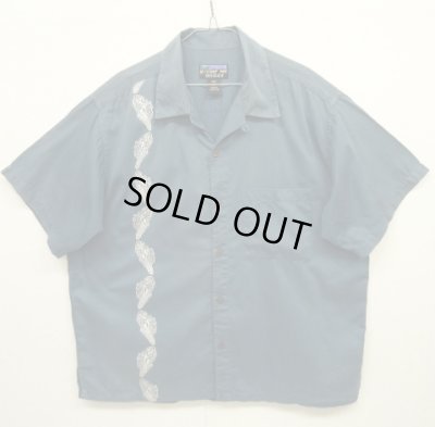 画像1: 01'S PATALOHA サーフプリント 半袖 オープンカラーシャツ ブルー ポルトガル製 (VINTAGE)