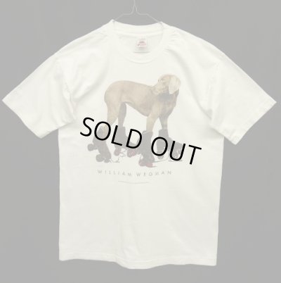 画像1: 90'S WILLIAM WEGMAN "ROLLER ROVER" FOTOFOLIO製 半袖 Tシャツ USA製 (VINTAGE)