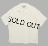 90'S RALPH LAUREN "CALDWELL" シルク/リネン 半袖 オープンカラーシャツ オフホワイト (VINTAGE)