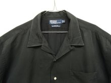 他の写真2: 90'S RALPH LAUREN "CLAYTON" レーヨン/コットン 半袖 オープンカラーシャツ ブラック (VINTAGE)