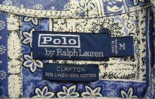 他の写真1: 90'S RALPH LAUREN "CLAYTON" リネン/コットン 半袖 オープンカラーシャツ バンダナパッチワーク柄 (VINTAGE)