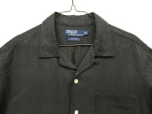 他の写真2: 90'S RALPH LAUREN "CALDWELL" シルク/リネン 半袖 オープンカラーシャツ ブラック (VINTAGE)