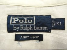 他の写真1: 90'S RALPH LAUREN "ANDY CAMP" コットン 半袖 オープンカラーシャツ ホワイト/ジャガードストライプ (VINTAGE)