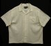 画像1: 90'S RALPH LAUREN "ANDY CAMP" コットン 半袖 オープンカラーシャツ ホワイト/ジャガードストライプ (VINTAGE) (1)