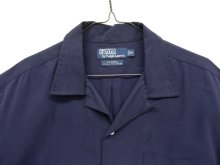 他の写真2: 90'S RALPH LAUREN "CALDWELL" シルク/コットン 半袖 オープンカラーシャツ ネイビー (VINTAGE)
