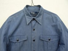 他の写真2: 90'S RALPH LAUREN "TOBIAS WORKSHIRT" シャンブレー マチ付き 長袖 ワークシャツ ブルー (VINTAGE)