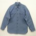 画像1: 90'S RALPH LAUREN "TOBIAS WORKSHIRT" シャンブレー マチ付き 長袖 ワークシャツ ブルー (VINTAGE) (1)