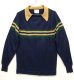 画像1: 80'S J.C. PENNEY 襟付き ニット セーター NAVY (VINTAGE) (1)