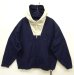 画像1: 90'S J.CREW 旧タグ 切り替え コットン アノラックパーカー NAVY/WHITE (VINTAGE) (1)