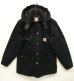 画像1: 90'S CARHARTT 裏地ブランケット フード付き ダックジャケット BLACK (VINTAGE) (1)