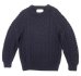 画像1: INVERALLAN "1A" クルーネック ケーブル編み アランニット NAVY スコットランド製 (USED) (1)