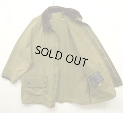 画像2: 80'S BARBOUR 2クレスト "UNLINED GAMEFAIR" オイルドジャケット OLIVE イングランド製 (VINTAGE)