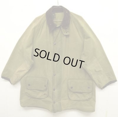 画像1: 80'S BARBOUR 2クレスト "UNLINED GAMEFAIR" オイルドジャケット OLIVE イングランド製 (VINTAGE)